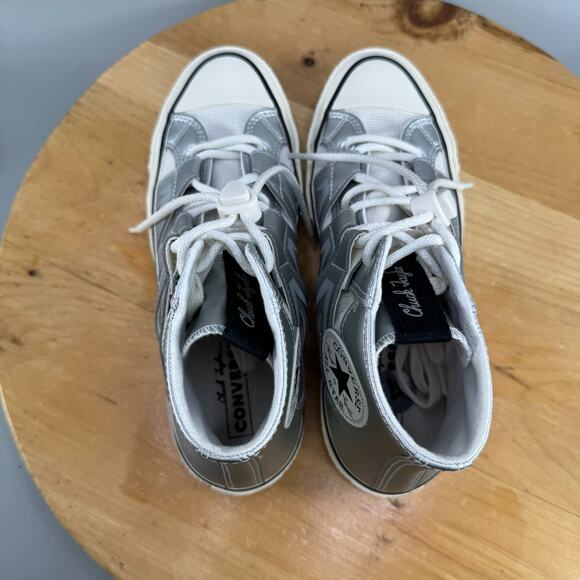 Converse Chuck 70 Mesh High Womens Size 9 Shoes Metallic Pack 'Dull Silver' NEW - Picture 5 of 9